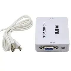 Перехідник VGA на HDMI конвертер для ПК, ноутбука, відео реєстратора адаптер перетворювач з аудіо та зовнішнім живленням HDMI - | Зображення 5
