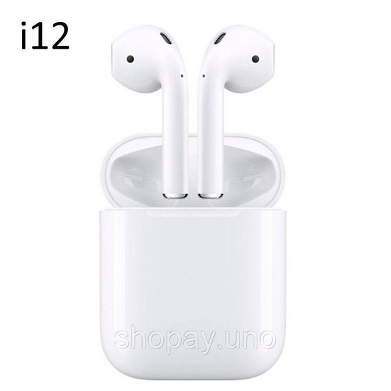 Наушники AirPods i12 BT с сенсором Bluetooth беспроводные наушники - вкладыши в зарядном кейсе | Зображення 2