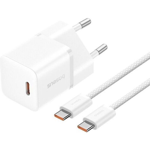 МЗП Baseus GaN5 Fast Charger (mini) 1C 20W + Type-C to Type-C (P10110900113) | Зображення 1