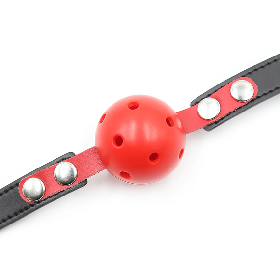 Кляп DS Fetish Locking ball gags M plastic black/red Sex Aura | Зображення 2