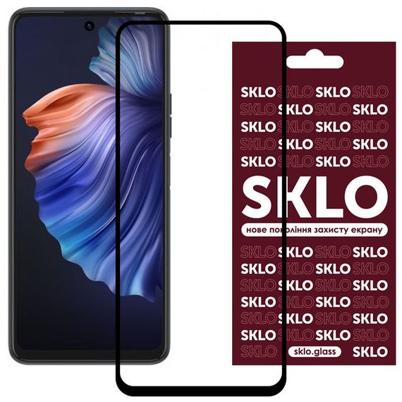 Захисне скло SKLO 3D (full glue) для TECNO Camon 18/18P