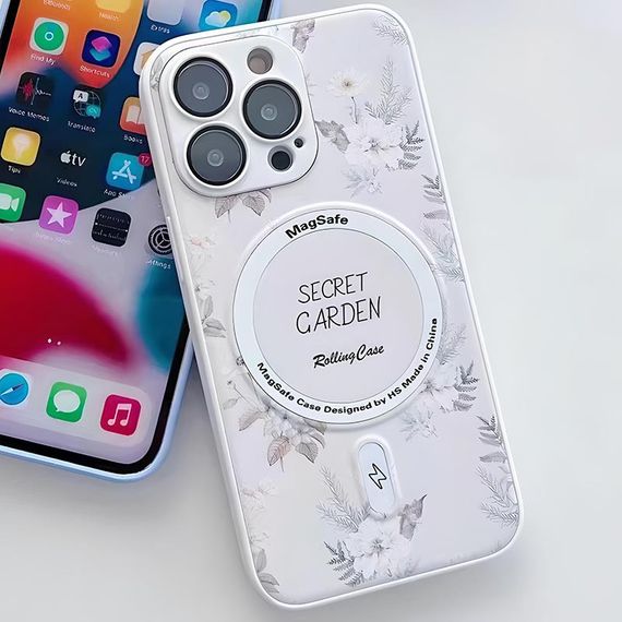 TPU+PC чохол Secret Garden with MagSafe для Apple iPhone 14 Pro Max (6.7") White | Зображення 1