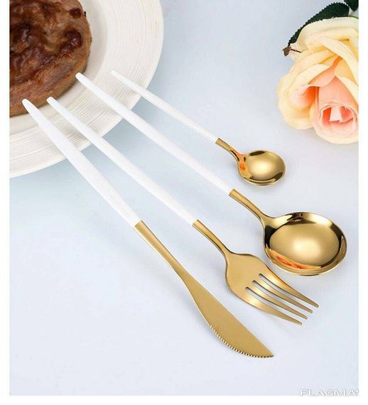 Набор столовых приборов Kitchen белый на 4 персоны