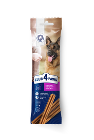 Клуб 4 Лапи ПРЕМІУМ ДЕНТАЛ СТІКС. ЖУВАЛЬНІ ПАЛИЧКИ ДЛЯ ДОРОСЛИХ СОБАК  СЕРЕДНІХ ПОРІД 0.117 кг