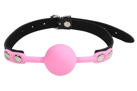 Кляп силиконовый Silicone ball gag metal accesso pink sexstyle