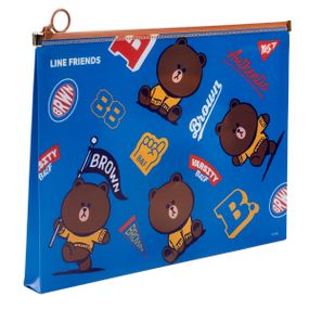 Папка-конверт на блискавці A4 YES Line Friends 492091 24х32х2.5 см