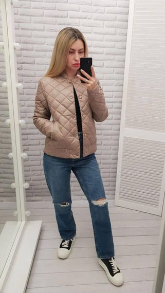 Куртка з ефектом стьобання, арт.310, кава з молоком | Зображення 3