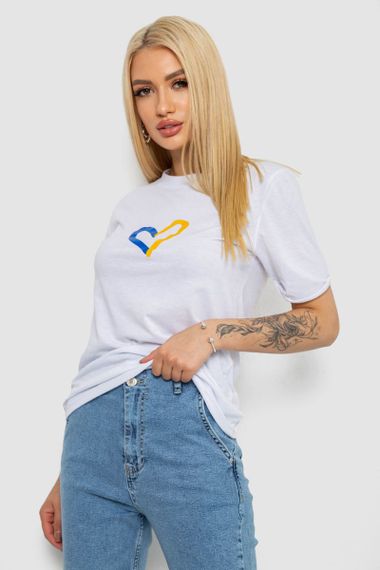 Футболка жіноча з принтом, колір білий, 238R330-1 | Зображення 2