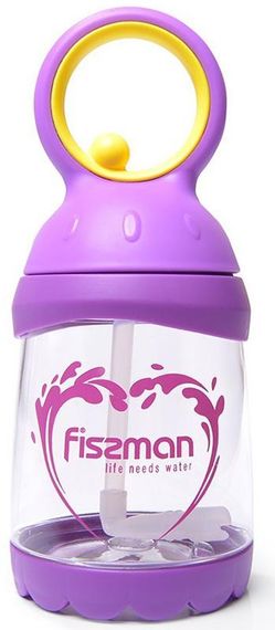 Пляшка дитяча Fissman Candy 260мл з трубочкою, пластик | Зображення 1