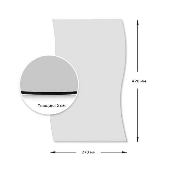 Дзеркальна наліпка (акрил) 3D 27*42cm*2mm  Silver (S) SW-00001519 | Зображення 1
