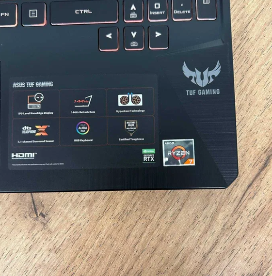 Ноутбук Asus TUF FX505DV 144Hz Ryzen 7 3750H 16Gb SSD 512Gb RTX 2060 Б/В | Зображення 3