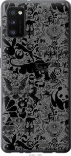 Чехол на Samsung Galaxy A41 A415F Чёрно-серый стикер бомбинг из пластика FCh_011127