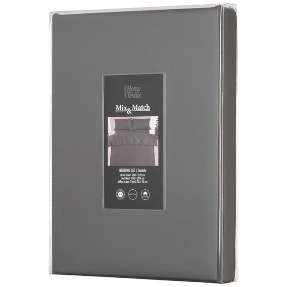 Набір постільної білизни 2,0сп Ardesto Mix&Match, підковдра 200х220см, 100% бавовна, сатин, сірий (ART2022SY) | Зображення 2