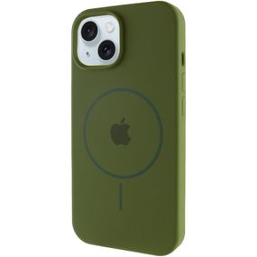 Чехол Silicone Case Full Protective (AA) with MagSafe для Apple iPhone 15 Plus (6.7") Зеленый / Dark Olive