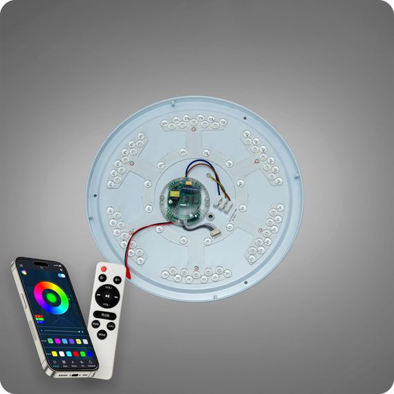 Люстра світлодіодна 517 Dlight RGB з пультом і  колонкою 80Вт Білий (02159) | Зображення 8