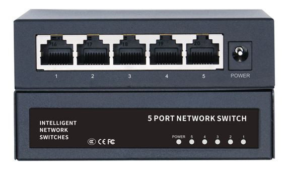 Коммутатор Merlion MG1005 5 портов Ethernet 10/100/1000 Мбит/с. металл