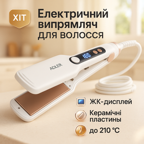 Праска для вирівнювання зачіски Adler AD 2325 120Вт Випрямляч для волосся створення гофре UM-92