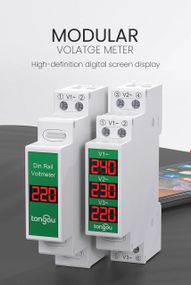 Цифрові вольтметри 1p на din-рейці 60-450v