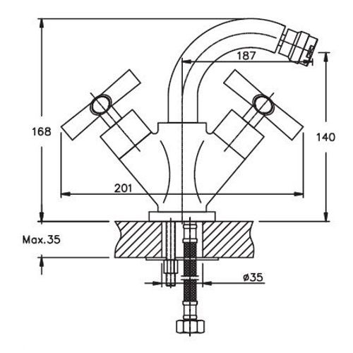Змішувач для біде Haiba SENTOSA 002 (HB0355) | Зображення 1