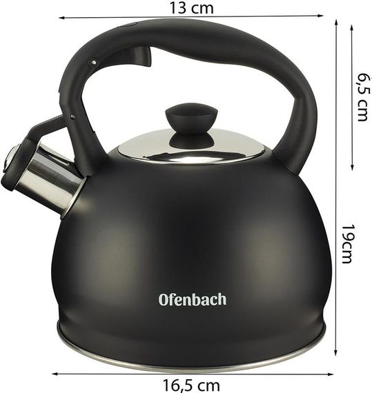 Чайник Ofenbach Magic Kettle 2л з нержавіючої сталі зі свистком, чорний матовий | Зображення 5