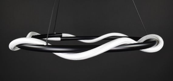 Люстра світлодіодна підвісна LED світильник для квартири на стелю лед 27943 Чорний 30-150х62х62 см. | Зображення 5