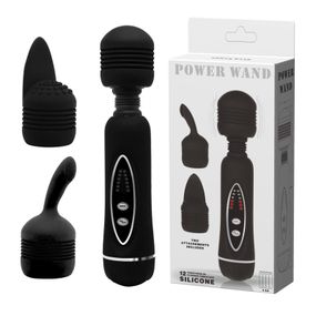 Вібратор зі змінними насадками - Power Wand Massage Kit Black sexstyle
