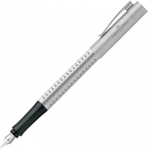 Перьевая ручка Faber Castell Grip 2011 FP Серебряная, тонкое (F)