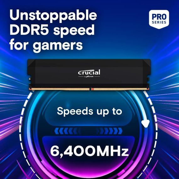 Модуль памяти для компьютера DDR5 32GB 6400 MHz Pro Overclocking Black Micron (CP32G64C40U5B) | Зображення 1