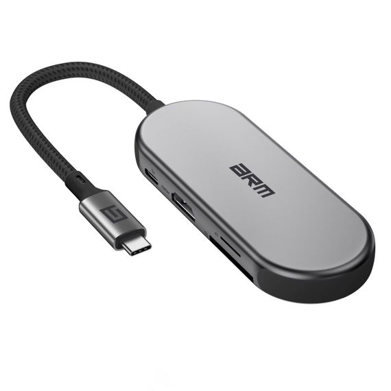 Хаб USB-C ArmorStandart Type-C to HD4K+LAN+PD+2USB+TF/SDcard Grey (ARM69365) | Зображення 1