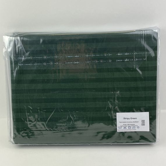 Простирадло на гумці SoundSleep Stripy Green бязь 90х200 см (93949309) | Зображення 4