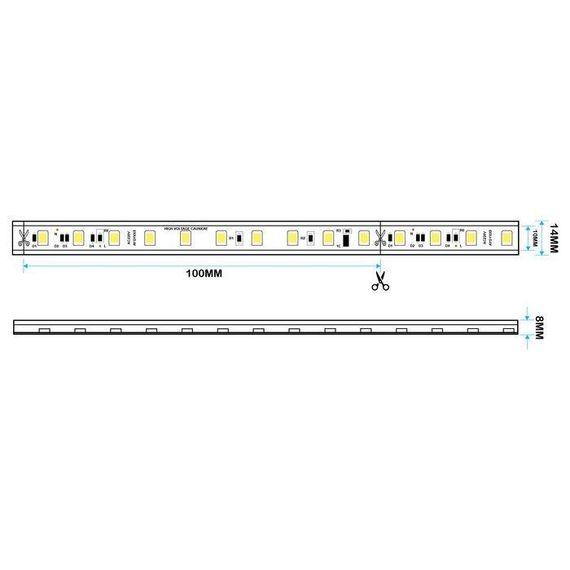 Світлодіодна LED стрічка PROLUM 2835\120 IP67 220V Series S Білий 5500-6000К | Зображення 3