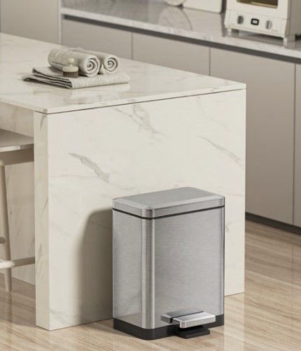 Відро для сміття Koer TC-010306-02 з плавним закриттям, прямокутне, 6 л, нержавійка (KR5600) | Зображення 2