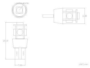 Светодиодная автолампа T10(W5W) White 5-5050 WHITE Canbus (Precision) | Зображення 1