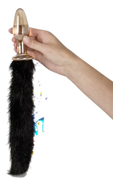 Анальная пробка с хвостиком Glass Plug with Tail Sex Aura | Зображення 5