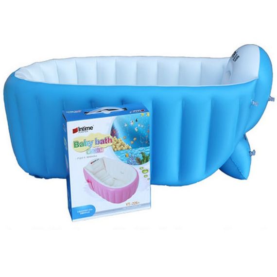 Надувная детская ванночка Intime Baby Bath Tub • Портативная складная надувная ванна для новорождённых и детей до 4 лет | Зображення 5