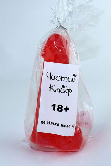 Крафтове мило-член із присоскою Чистий Кайф Red size L, натуральне Sex Aura | Зображення 2