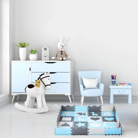 Детский пенопластовый коврик-пазл NILS FUN 36 элементов с бортиками | Зображення 3