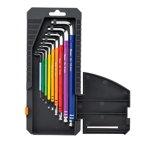 Набір шестигранних ключів Bradas з кулястим наконечником HX 1,5- 10 мм 9 шт подовжені, (DIY-HKB62-EL/BOX) | Зображення 1