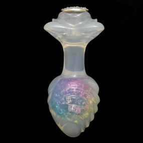 Анальна пробка ребриста UNIVIBE з каменем, силіконова, різнокольорова, 9.3 х 4.9 см sexstyle