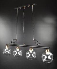 Люстра підвісна на 4 лампочки 26554 Чорний 40-150х15х92 см.