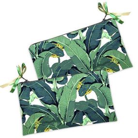 Косметичка женская Листья джунглей на белом фоне 20х12 см (K_TRO041)