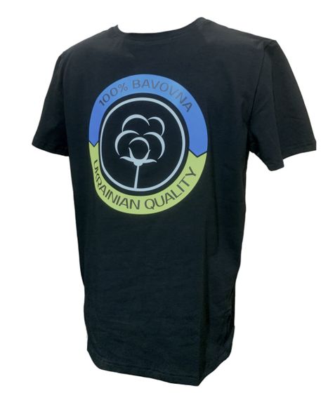 Футболка 4Profi з принтом "100% BAVOVNA UKRAINIAN QVALITY"  чорна размір L