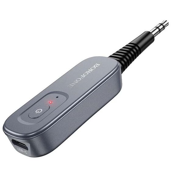 Bluetooth AUX аудио ресивер/трансмиттер Borofone BC51 Clear way Metal gray | Зображення 1