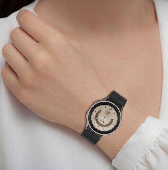 Ремінець Primolux Magnetic Silicone для годинника Samsung Galaxy Watch 4 / Watch 5 / Watch 5 Pro - Black&Silver S/M | Зображення 4