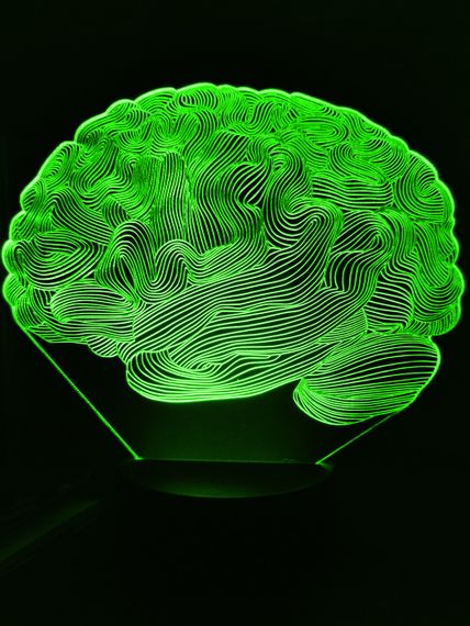 Акриловий світильник-нічник Мозок зелений tty-n000913
