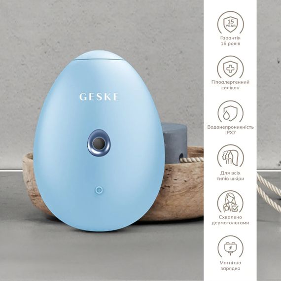 Электронный освежитель для увлажнения лица GESKE Facial Hydration Refresher 4в1 gray, Голубой | Зображення 2