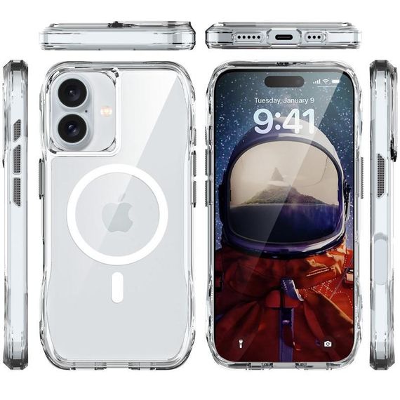 Чехол TPU Space Octagon with MagSafe для Apple iPhone 17 (6.3") Clear | Зображення 2