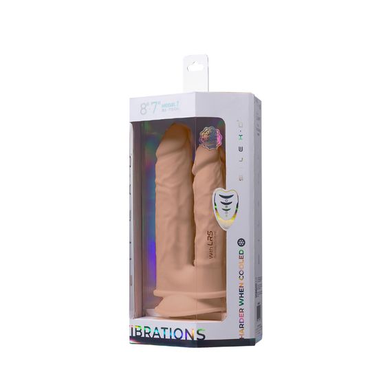 Подвійний фалоімітатор з вібрацією SilexD Double Gusto Vibro Flesh (Model 1 size 8" & 7") + LRS, діаметр 4,5 см та 3,7 см | Зображення 6