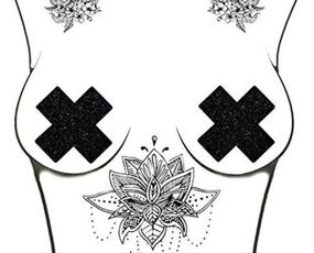 Пестиси з гліттером Star Night у вигляді хрестиків, чорний sexstyle