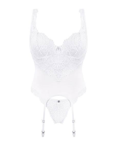 Корсет Obsessive Amor Blanco corset Белый S/M | Зображення 4